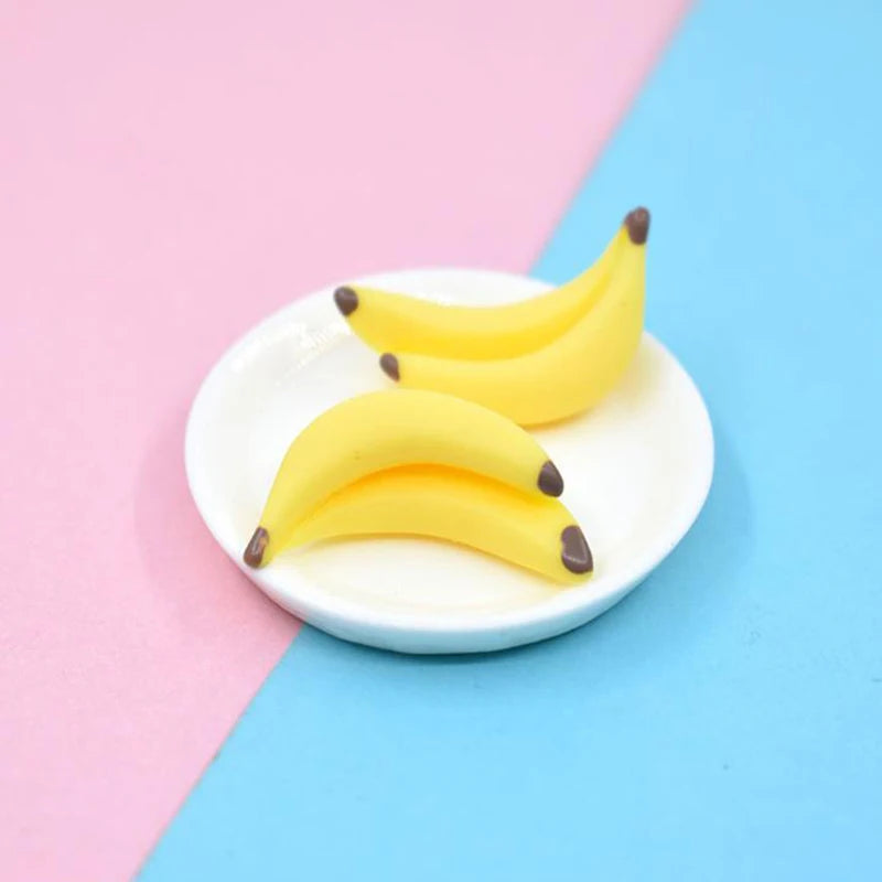 10Pcs 1:12 Dollhouse Miniature Resin Artificial Fake Miniature Food Fruit Banana Play DollHouse Toy Decorative Craft