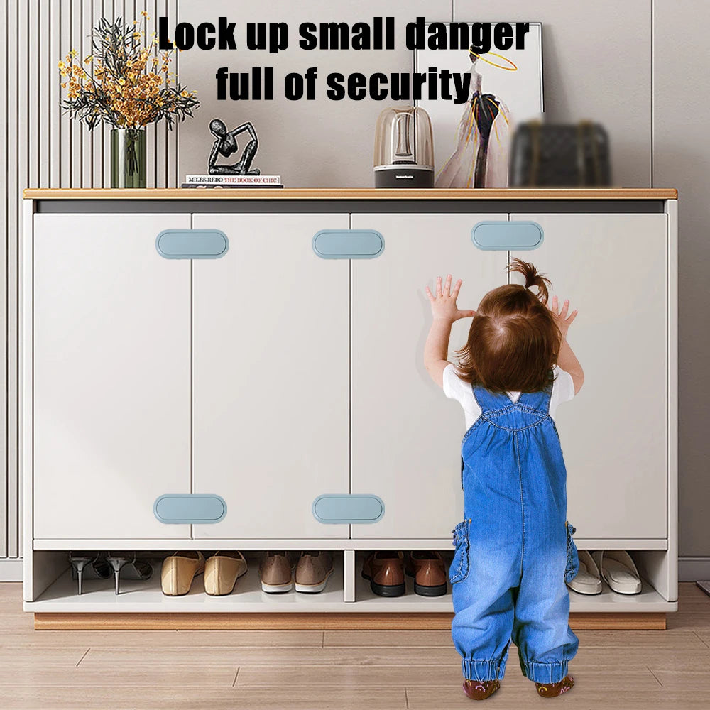 Kids Multifunctional Safety Locks Baby Anti-pinch Hand Lock Cabinet Cabinet Door Lock Baby Protective Refrigerator Drawer Locks