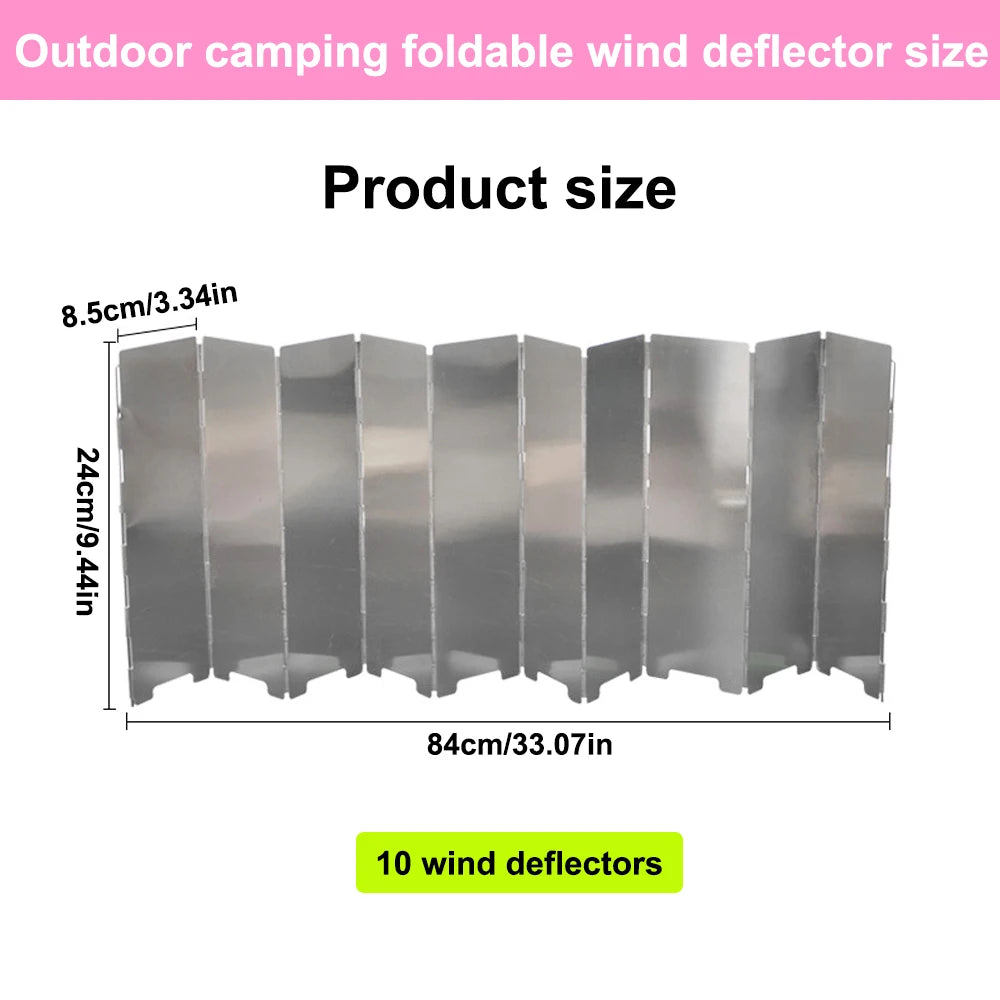 Outdoor camping wind deflector ultra light aluminum alloy foldable with pin stove head wind deflector portable wind deflector