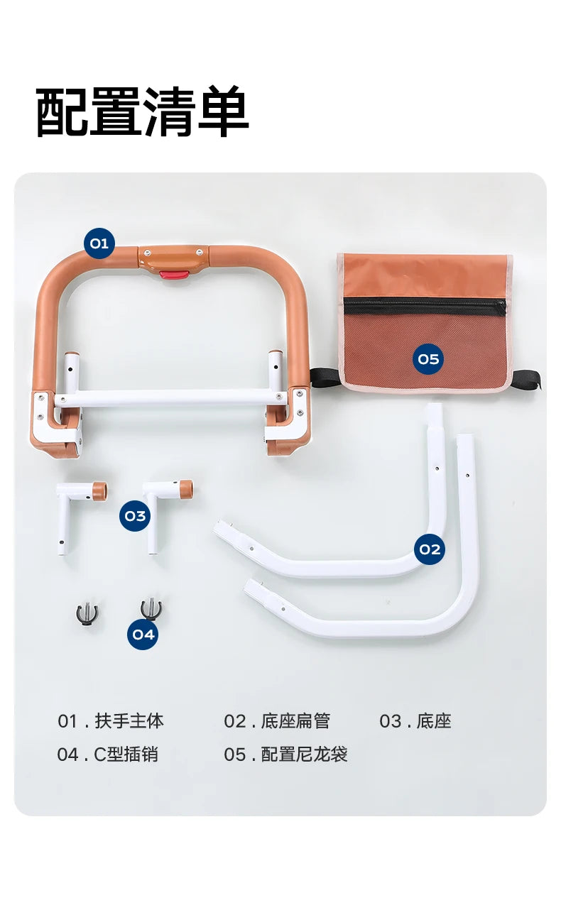 Fold Down Bed Rail Senior Bed Rails Support Side Railings Guard Rails Senior Bed Rails Elderly Adults Sicurezza Shilao Furniture