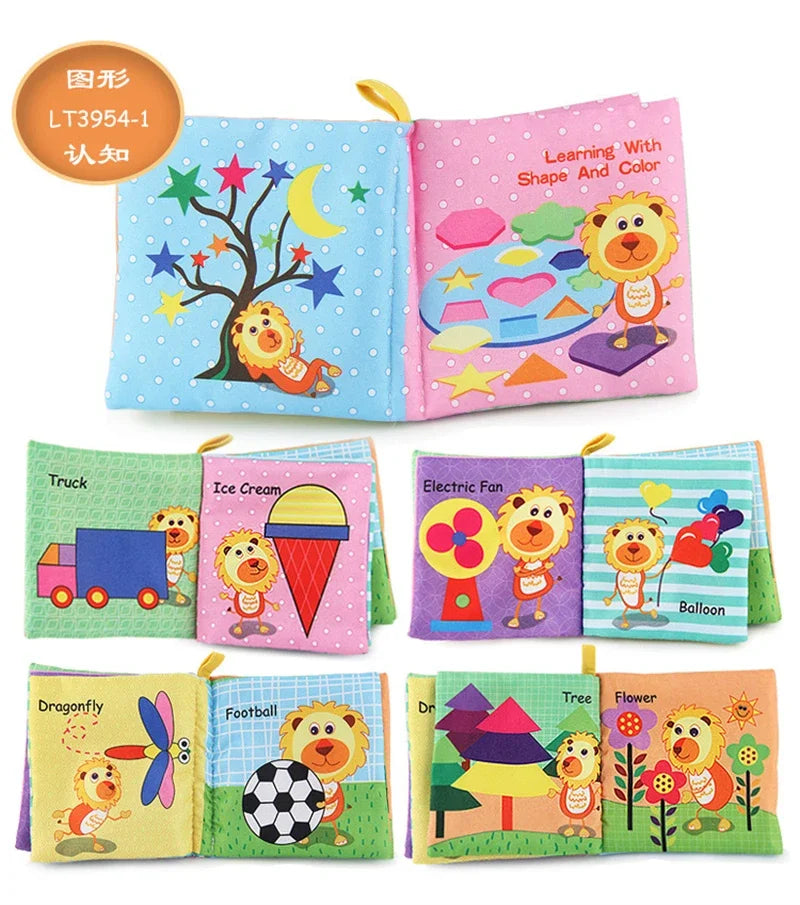 0-12Monthes Baby Cloth Book Fruits Animals Cognize Puzzle Book Infant Kids Early Learning Educational Fabric Books Toys игрушк