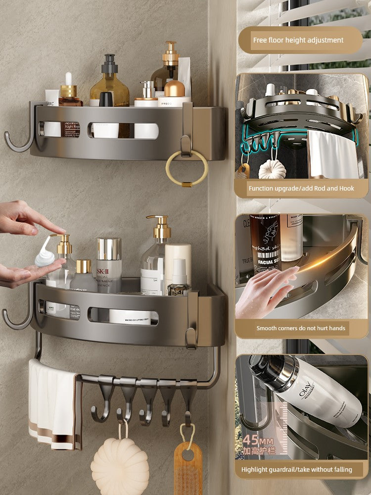 Toilet Punch-Free Wall-Mounted Bath Storage Rack