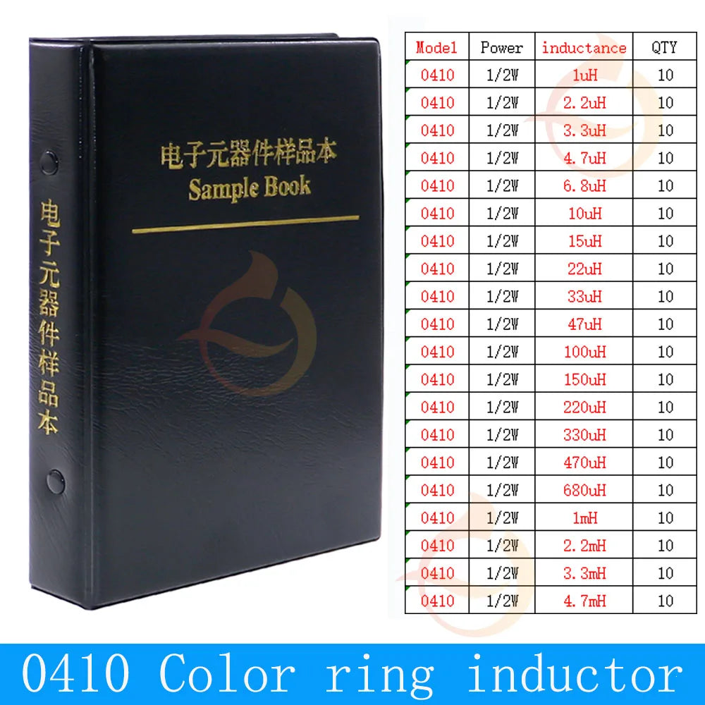 0307 0410 0510 Color ring inductor  Sample Book Assorted Kit 1uH2.2uH3.3uH4.7uH6.8uH10uH22uH33uH47uH100uH220uH470uH680uH1mH2.2mH