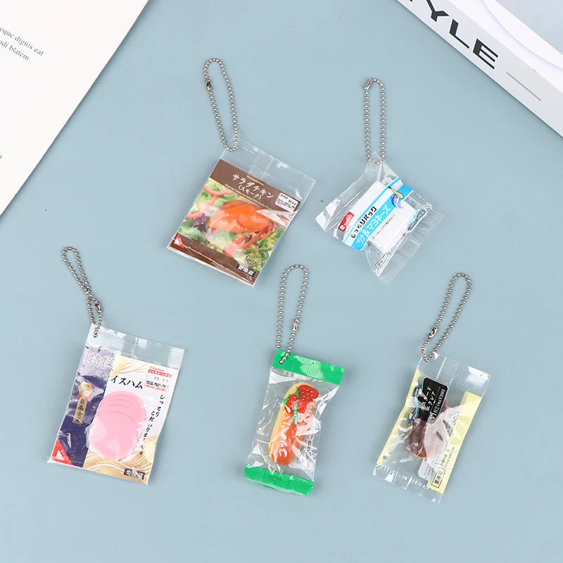 1PC Doll house simulation food toy pendant creative backpack pendant random delivery