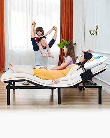 Adjustable Bed Frame Base Queen,One-Person Transport and Assembly,Adjustable Bed Legs,Oxford Fabric Bedspread