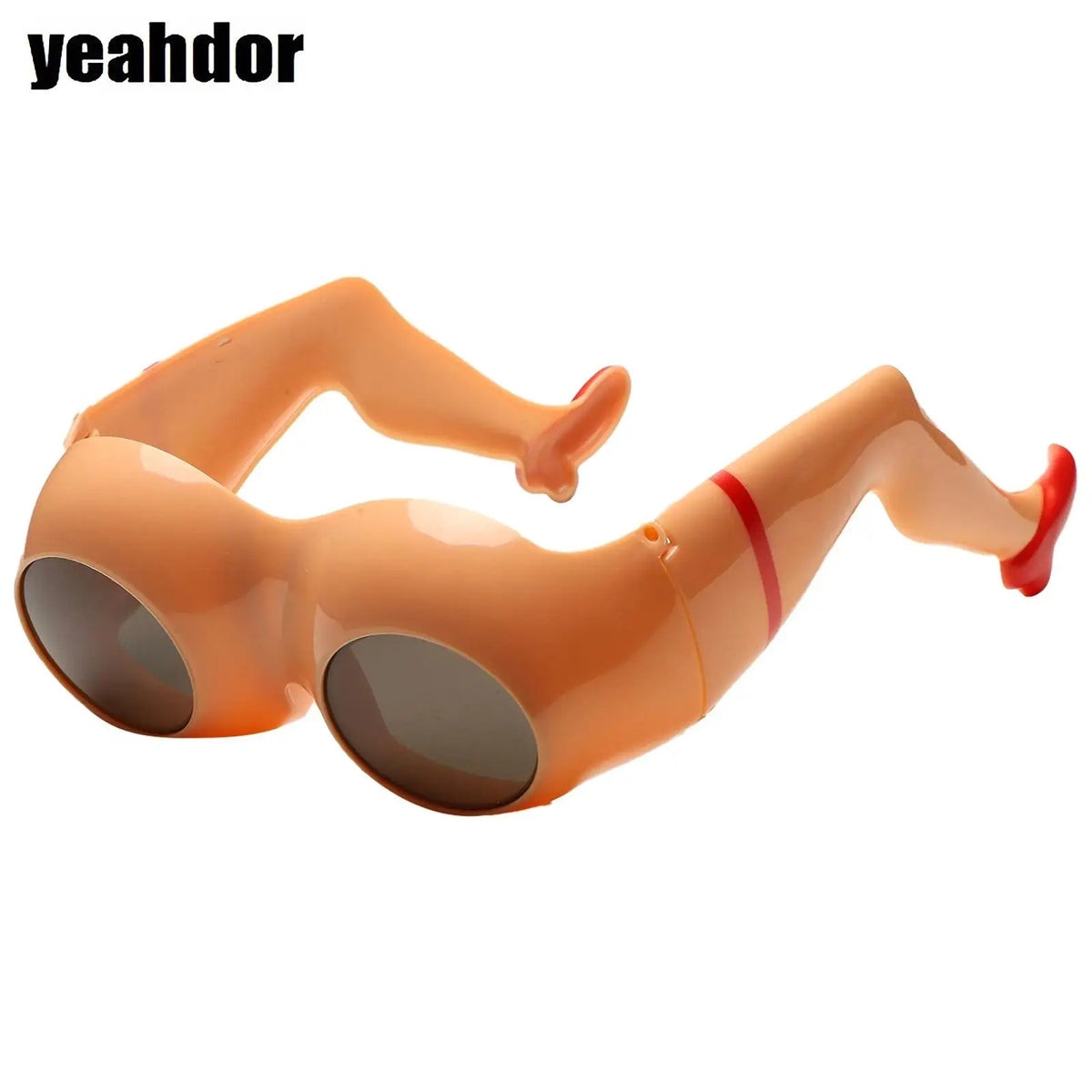 Novelty Leg And Buttocks Sunglasses Prank Party Props Nude Leg Red High Heels Plastic Lens Quirky Glasses for Adding Funny