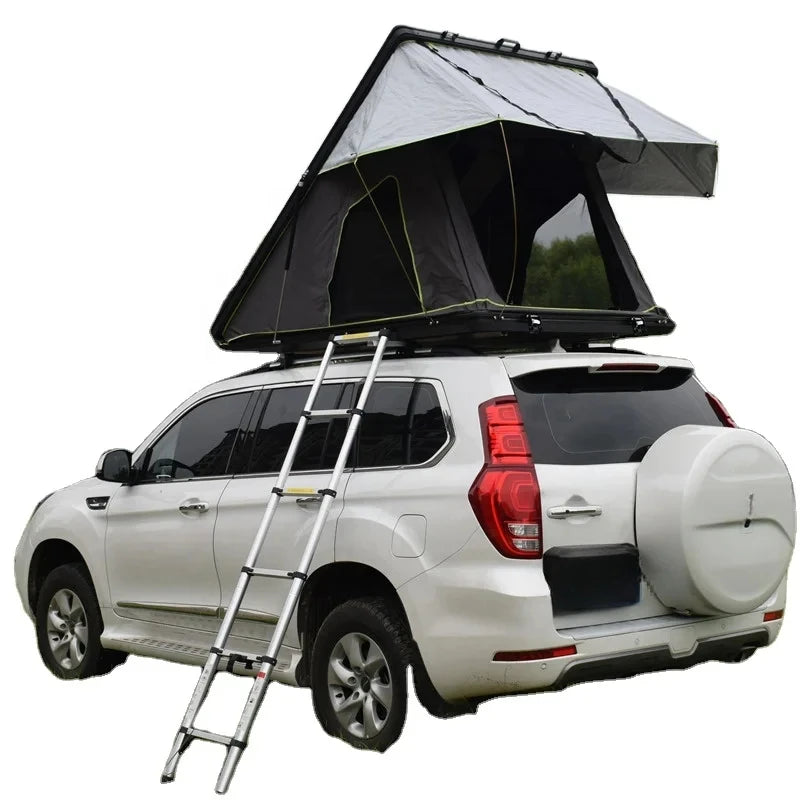 New Arrival Aluminum Triangle Hard Shell Rooftop Tent Outdoor Camping Waterproof SUV Car Roof Top Tent