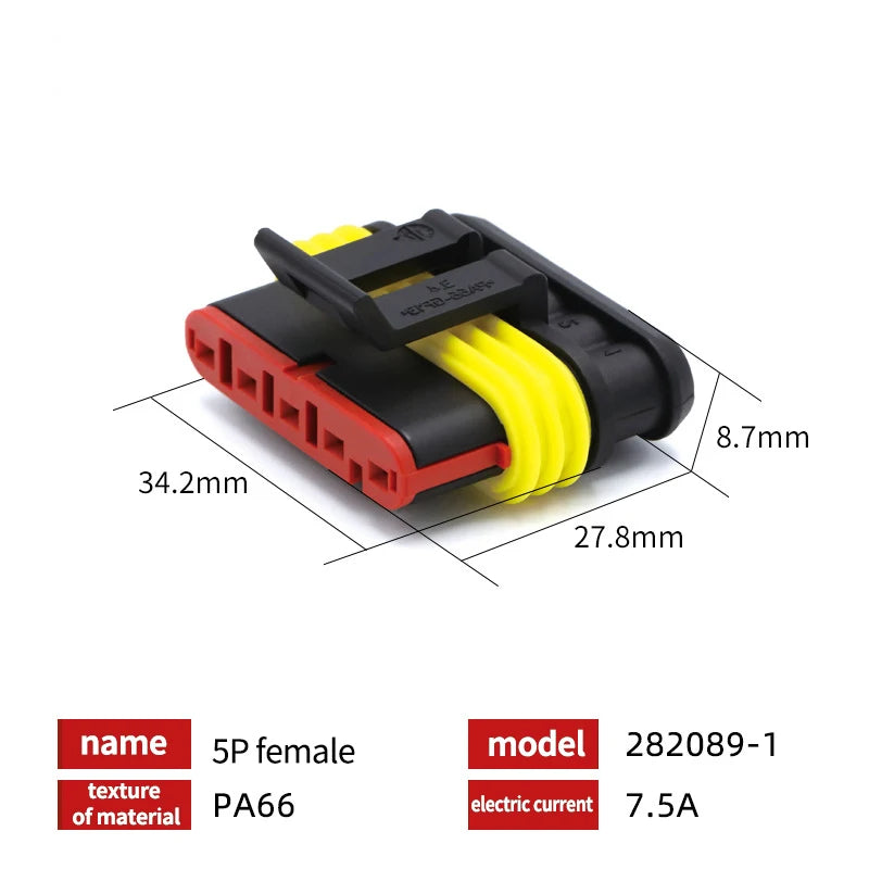 20/50/100Sets AMP Waterproof Connector 1/2/3/4/5/6 Pin 12A IP68 Electrical Automotive Wire Connector Plug Terminals Truck Car