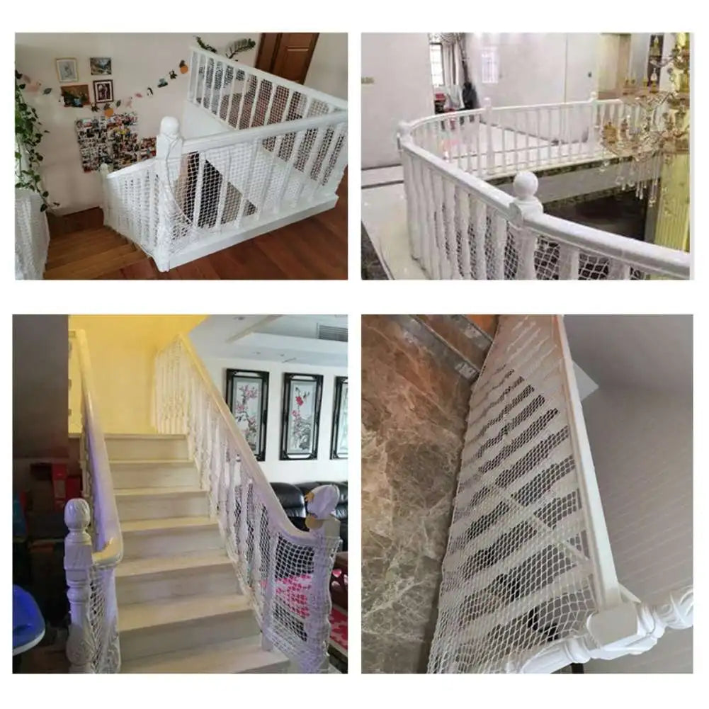 White Nylon Net Child Safety Net Building Mesh Rope Against Falling Net Balcony Window Staircase Fence Protection Baby Cat Dog