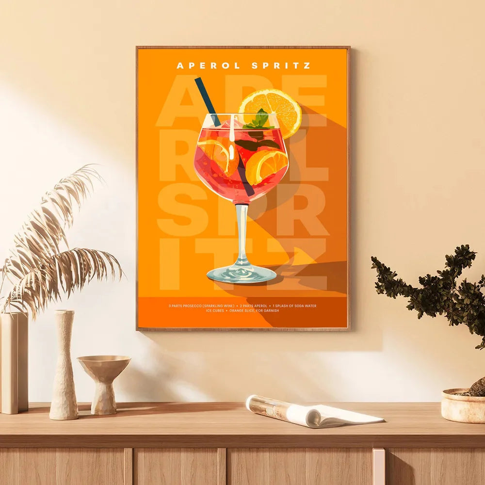 Simple Bar A Variety of Mixed-up Alcoholic Beverages Poster Canvas Printing for Home Room Wall Decoration Frameless Painting