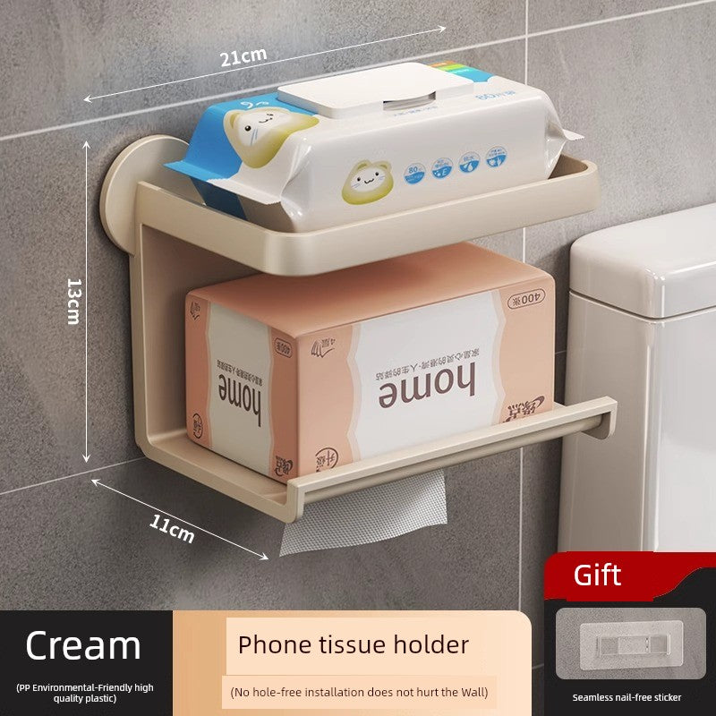 Bathroom Storage Rack Wall Hanging Waterproof Tissue Box