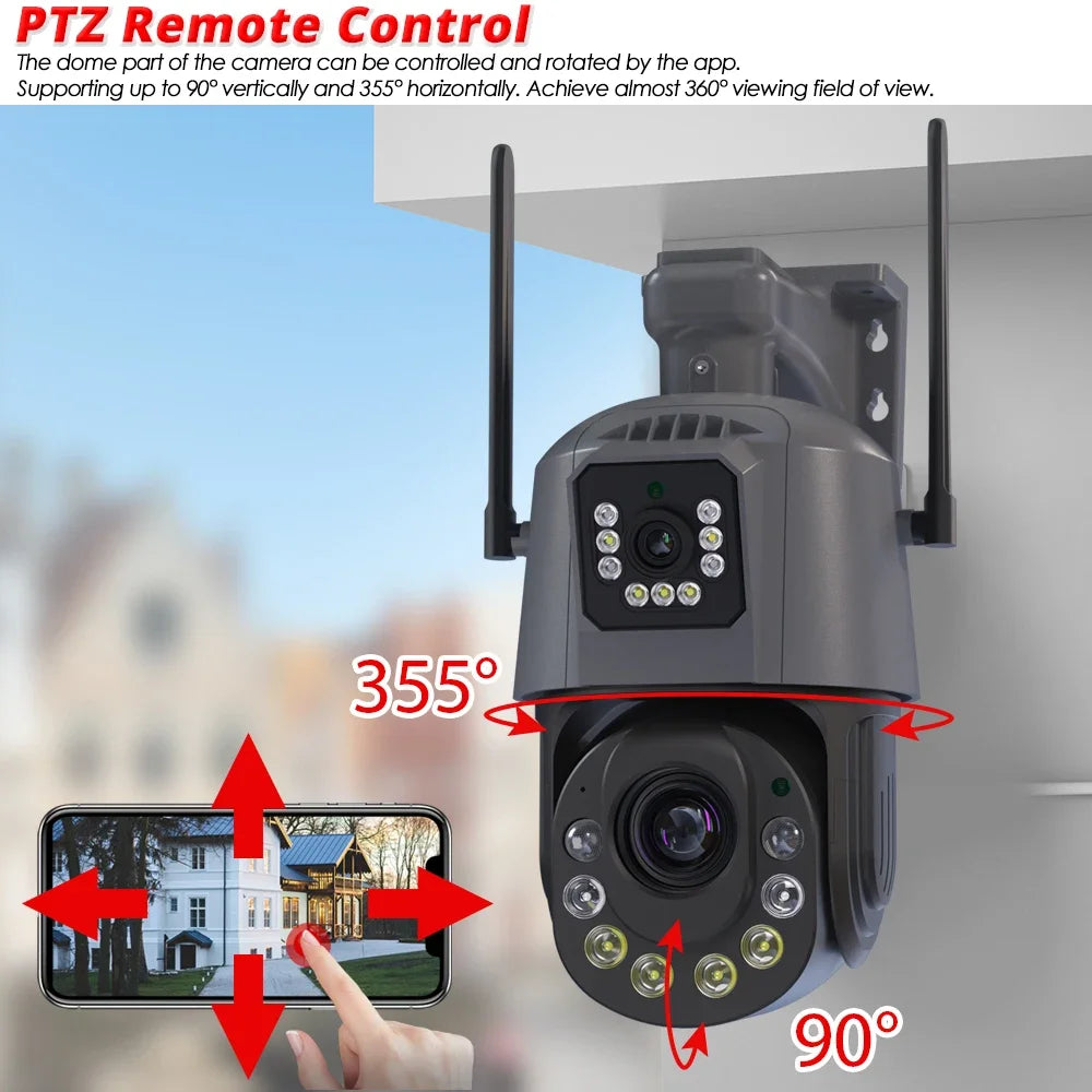 50X Optical Zoom Smart Dual Camera WiFi Outdoor Wireless 360 PTZ Surveillance Camera CCTV Motion Detect ICSEE Security Product