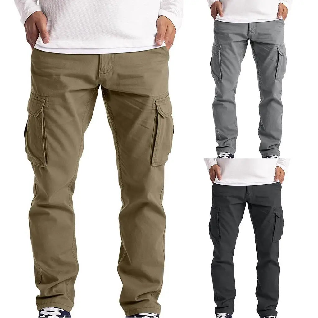 Plus Size S-5XL Men Cargo Pants Spring Autumn  Casual Muti Pocket Cotton Slim Straight  Elastic Long Tactical Hiking