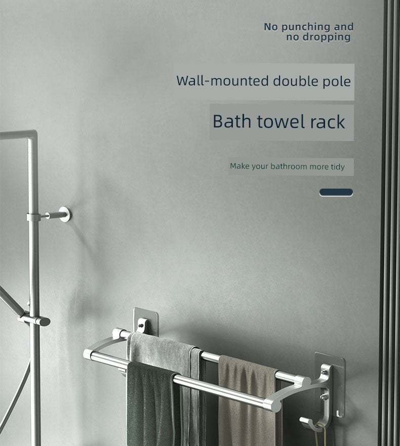 Wall-Mounted Alumimum Single Rod Toilet Towel Rack