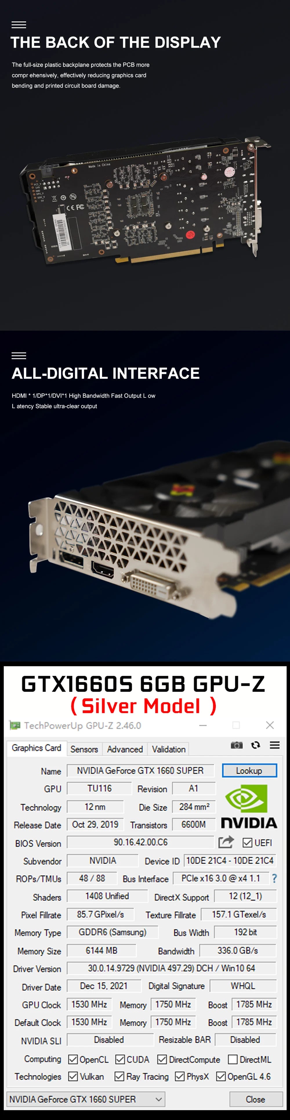 USED SJS GTX1660 Super 6GB rx 580 GTX 1660 S Super Gaming Graphics Card Video Card NVIDIA GPU GeForce RTX 2060Super