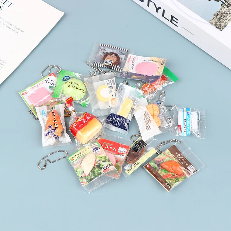 1PC Doll house simulation food toy pendant creative backpack pendant random delivery