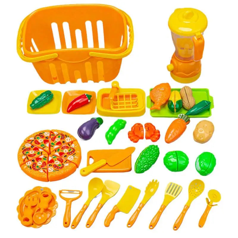 Play Food Set For Kids Children's Pretend Play Kitchen Toy Finely Polished Educational Toy For Birthday New Year Christmas