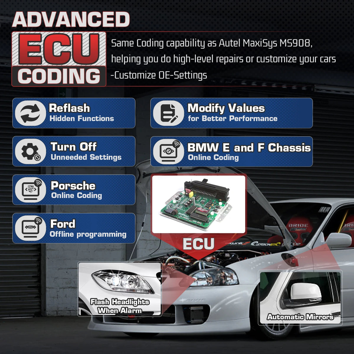 2025 Newest Autel MaxiCOM MK906PRO Diagnostic Tool, MK906 Pro OBD2 Auto Car Scanner ECU Coding 36+Service All System CAN FD DoIP