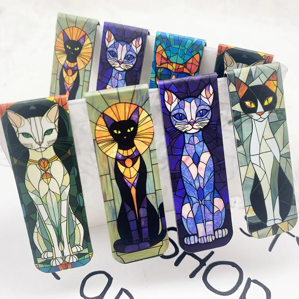 5pcs Elegant Cat Magnetic Bookmark Reading Pages Books Annotated Students Stationary Supplies DIY Aesthetic Creative Bookmark