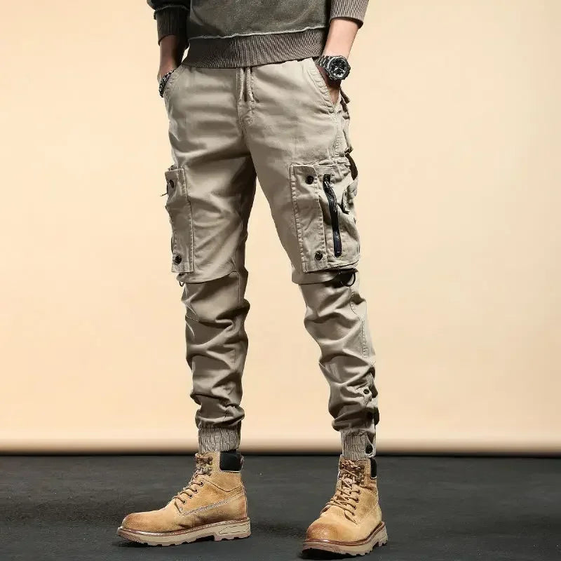 Men's Cargo Pants Outdoor Male Trousers Korean Hiking Loose Biker Motorcycle Cotton Luxury Aesthetic Fashion Baggy Slacks
