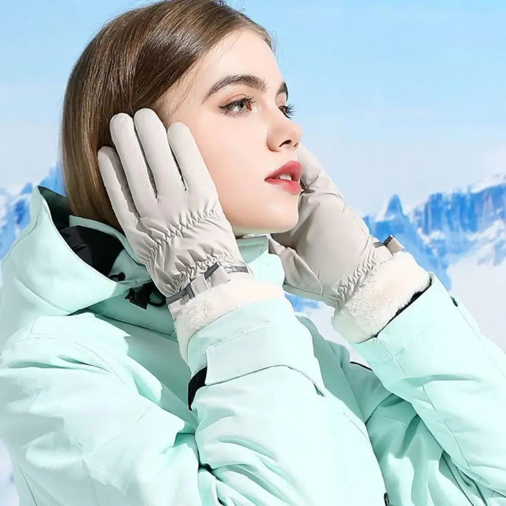 Simple Keep Warm Snowboard Gloves Windproof Waterproof Skiing Gloves Thicken Touch Screen Riding Mittens Outdooor