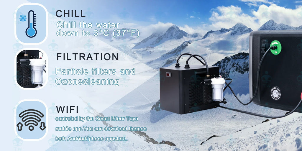 Inflatable Ice Bath Tub With Chiller,Cold Plunge for Recovery,Portable Outdoor Bathtub,Advanced Ice Tub with Temperature Control