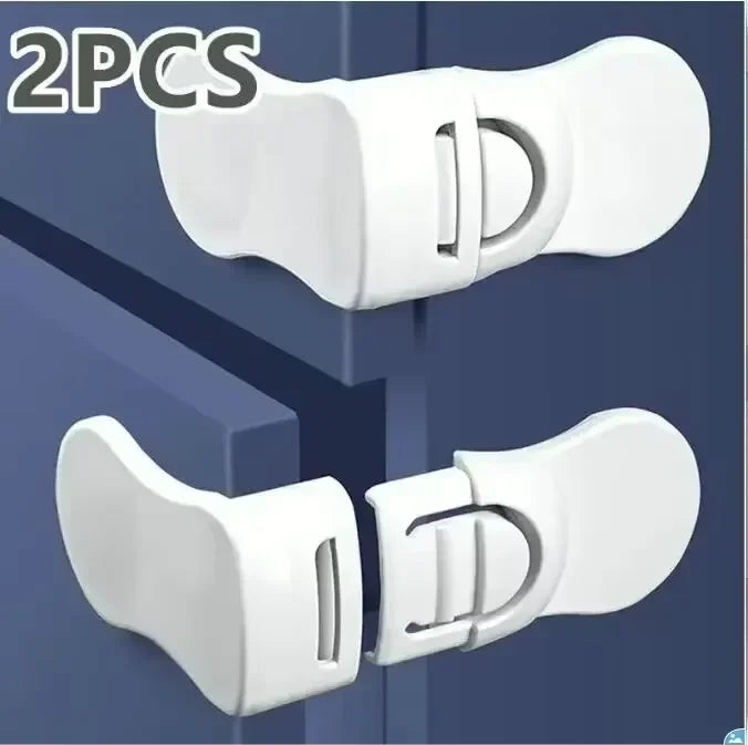 Baby Safety Lock Drawer Anti-Pinching Hand Cabinet Drawer Locks Plastic White Safety Buckle for Children Security Protection