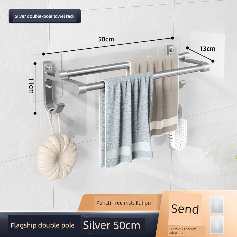 Wall-Mounted Alumimum Single Rod Toilet Towel Rack