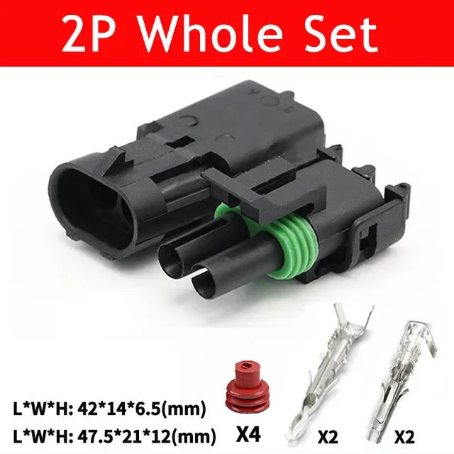 5/20/100sets 1 2 3 4 6Pin Way Delphi 2.5 GM Automotive Female Male Weather Pack Electrical Socket Plug Automobile Connectors