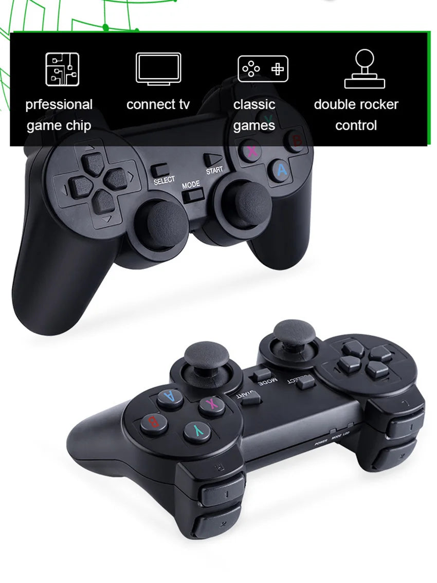 M8 Game Console Built-in 20000 + 64GB Two-person Wireless Controller 2.4G Stick 4K HD PS1 GBA Video Children's Christmas Gift