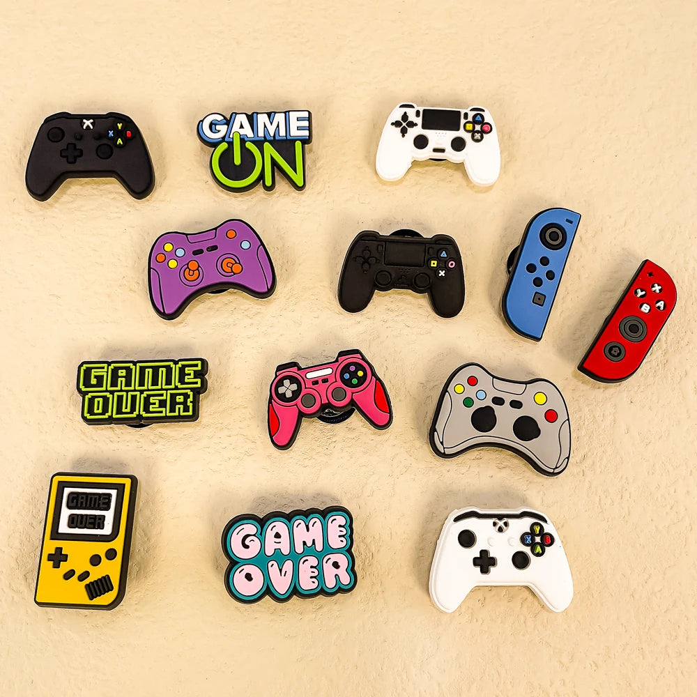 1-13pcs Shoe Charms Game Console Gamepad Shoe Decorations Pins for Men Boy Favor Gifts Clog Accessories Clog Buckle Fit Sandals