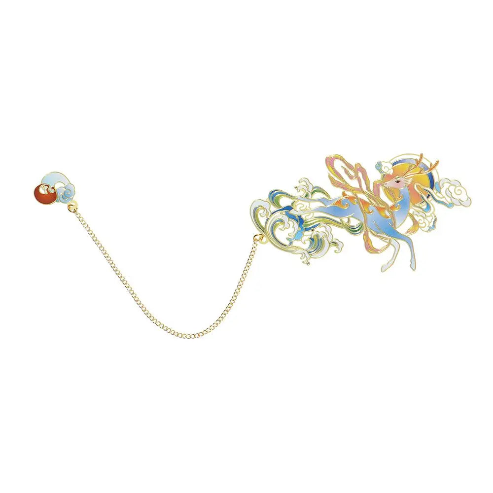 Stationery Metal Pendant Retro Chinese style Book Clip Pagination Mark Painted Brass Bookmark