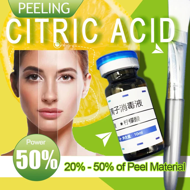 Citric acid 20% 30% 40% 50% peel Material of Skincare 5ml 10ml Brighten skin whiten keratin aha whitening body lotion peeling