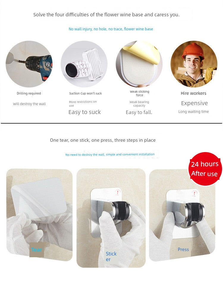 Shower Bracket Punch-Free Fixed Base Shower Nozzle Adjustable Rain Suction Cup Bathroom Shower Head Accessories