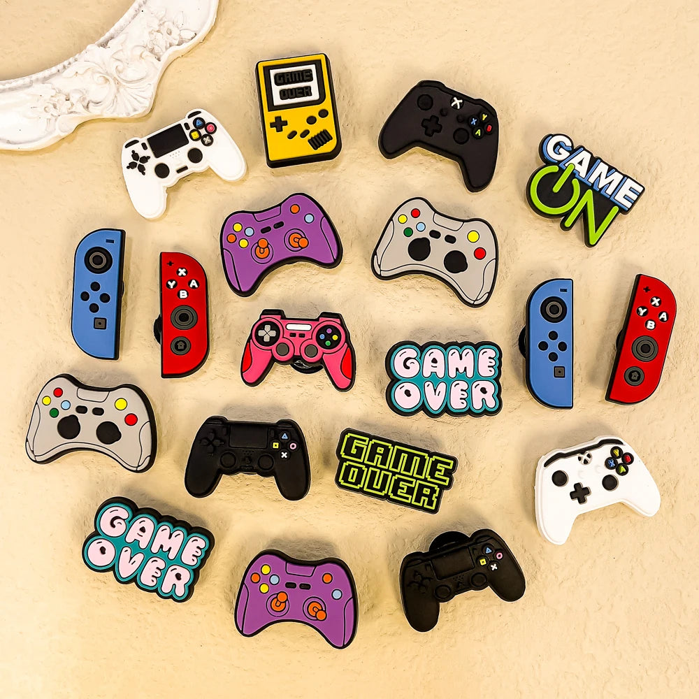 1-13pcs Shoe Charms Game Console Gamepad Shoe Decorations Pins for Men Boy Favor Gifts Clog Accessories Clog Buckle Fit Sandals