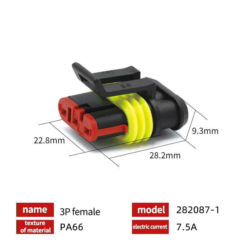 20/50/100Sets AMP Waterproof Connector 1/2/3/4/5/6 Pin 12A IP68 Electrical Automotive Wire Connector Plug Terminals Truck Car