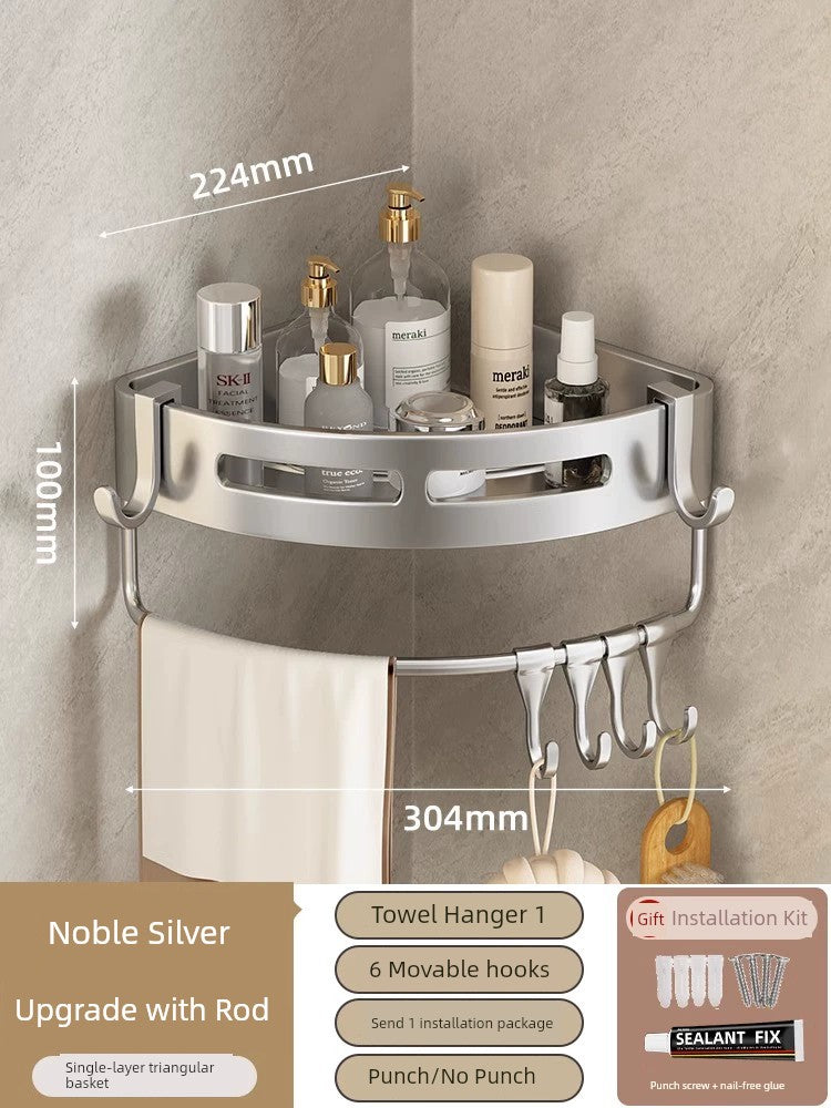 Toilet Punch-Free Wall-Mounted Bath Storage Rack