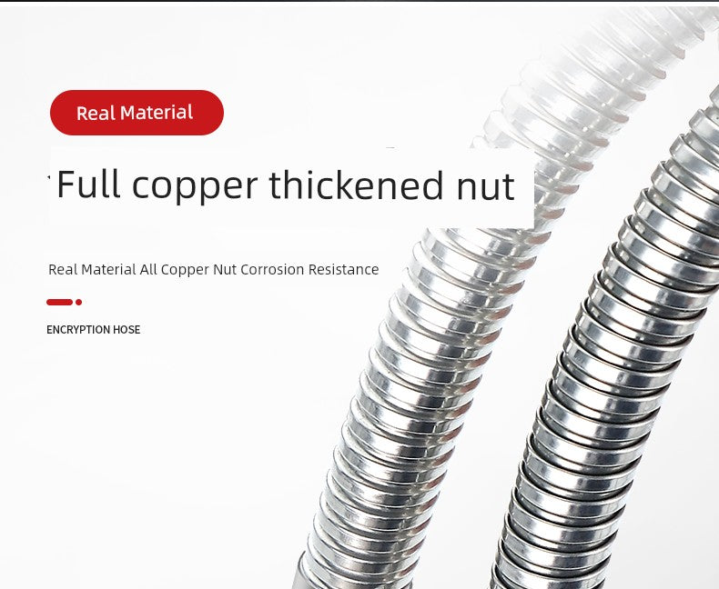 Shower Hose Explosion-Proof Shower Tube Boost Nozzle Refined Copper Neutral Connecting Pipe Water Heater Accessories Complete Collection Punch-Free