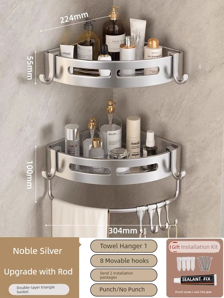Toilet Punch-Free Wall-Mounted Bath Storage Rack