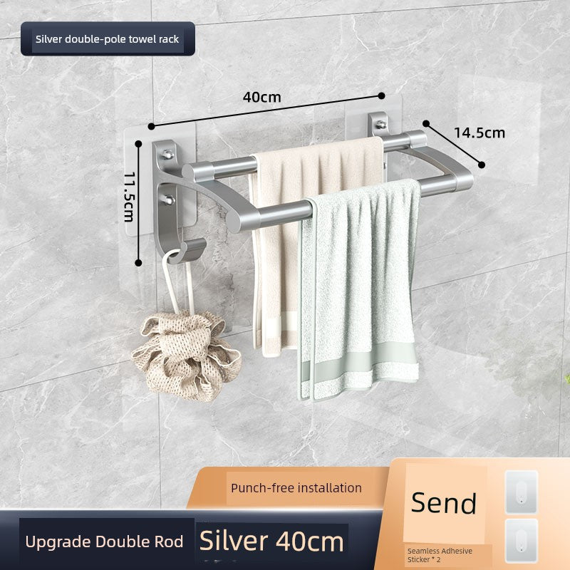 Wall-Mounted Alumimum Single Rod Toilet Towel Rack
