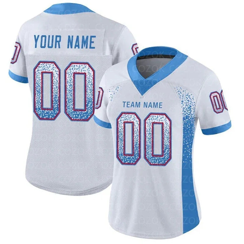 White Grey Customized Football Jersey for Men Women Football Short Sleeves Athletic Unisex Tee Shirts