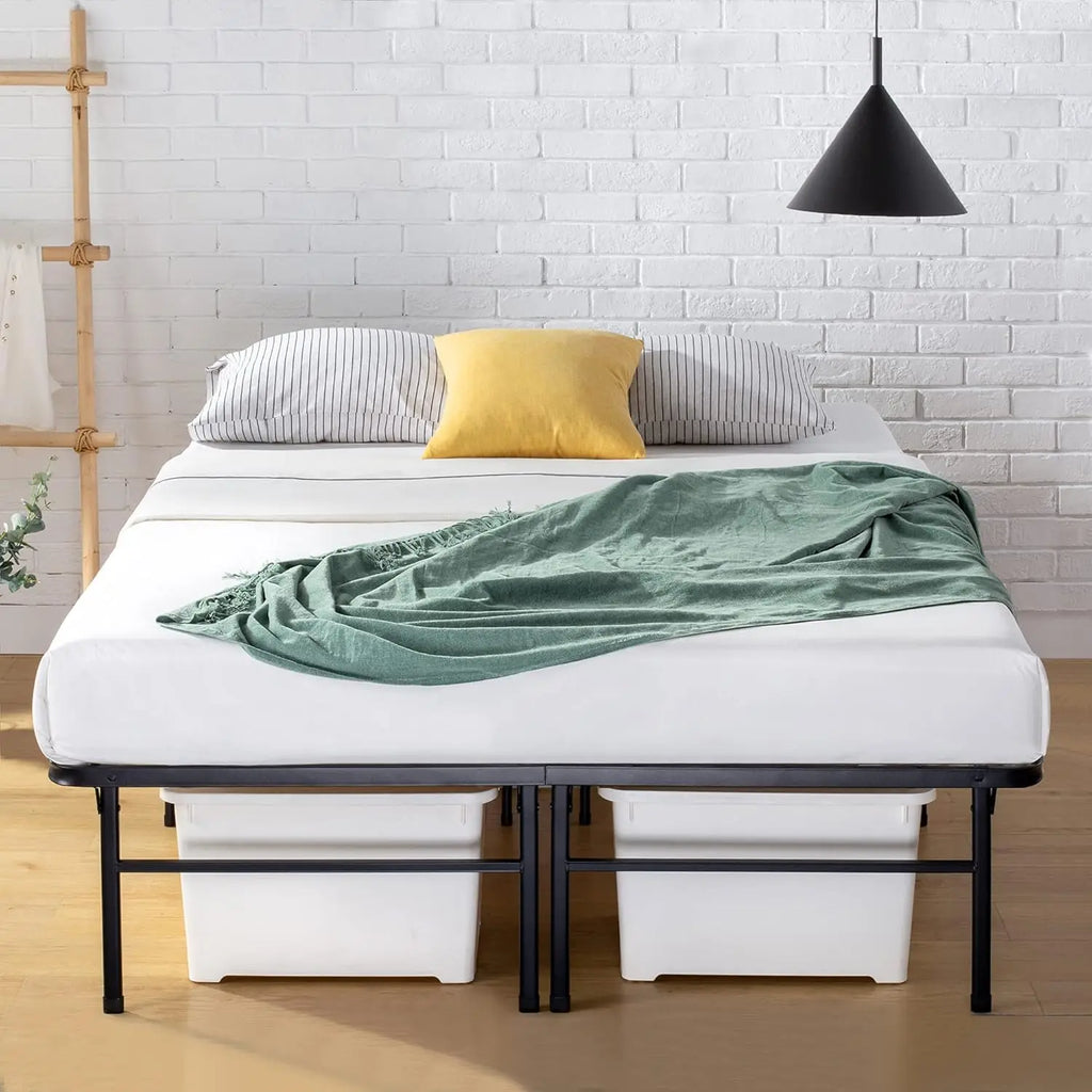 Heavy Duty Mattress Foundation, 16 Inch Metal Platform Bed Frame, No Box Spring Needed, Sturdy Steel Frame