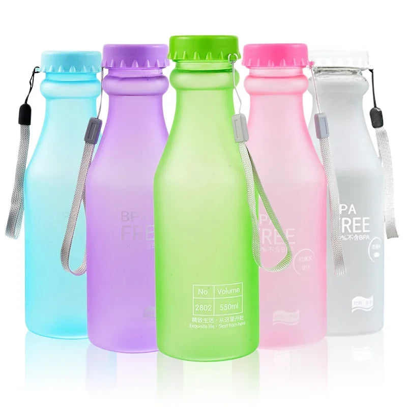 2022 Candy-Colored Frosted Leak-proof Plastic Portable Non-breakable Soda Bottle Sealed Water Cup Beverage Water Bottle