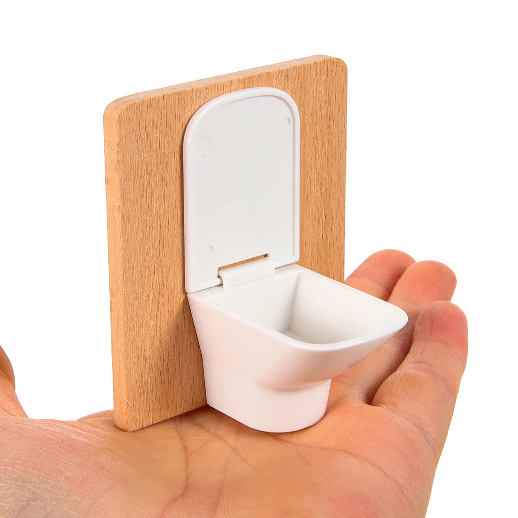 Room Toys Toilet Cake Toppers Bathroom Furniture Victorian Dollhouse Mini Decor Accessories Wood