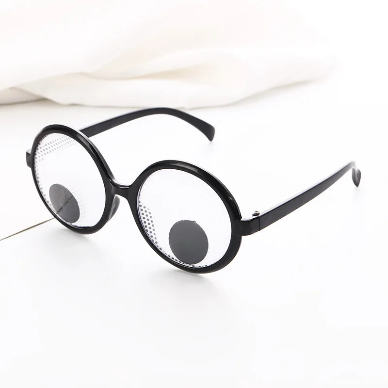 New Type Creative Plastic Cute Will Turn the Eyeball Round Frame Funny Party Glasses Entertainment Game Novelty Toys
