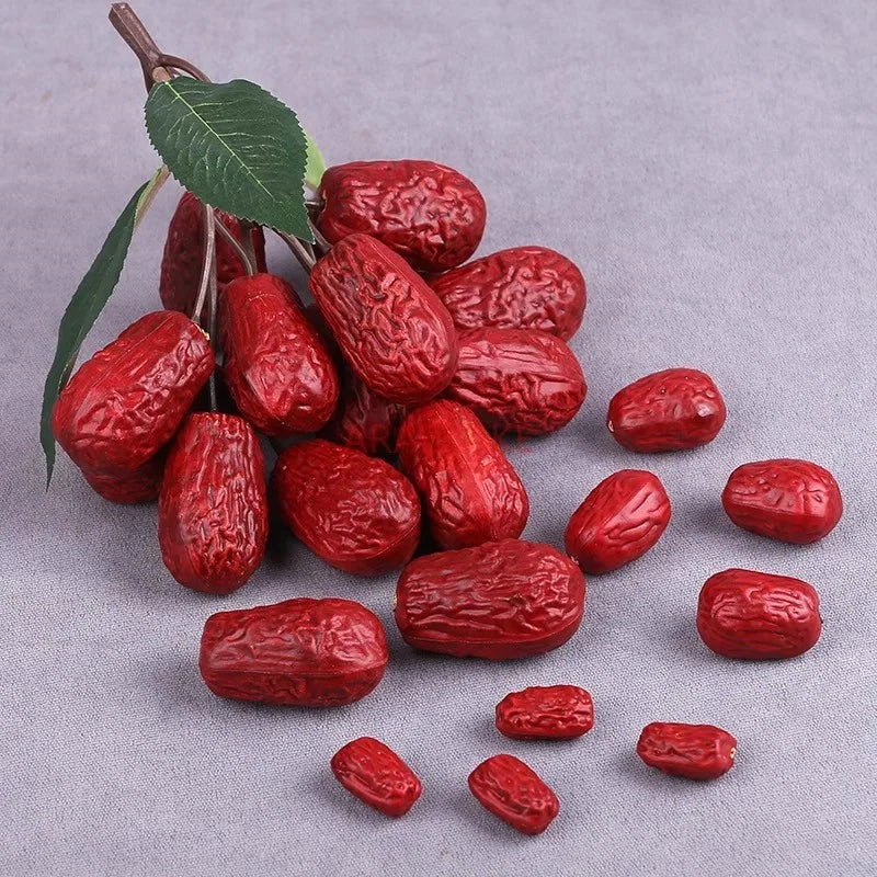 Simulated Red Date Model Plastic Fake Red Date Props Dried Fruit Health Food Props Toys Nourishing Products