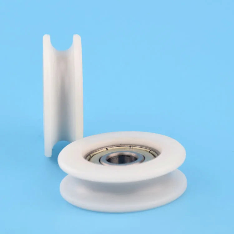 1Pc 8x34x10.5mm rubber coated bearing pulley, bathroom door and window accessories, nylon pulley