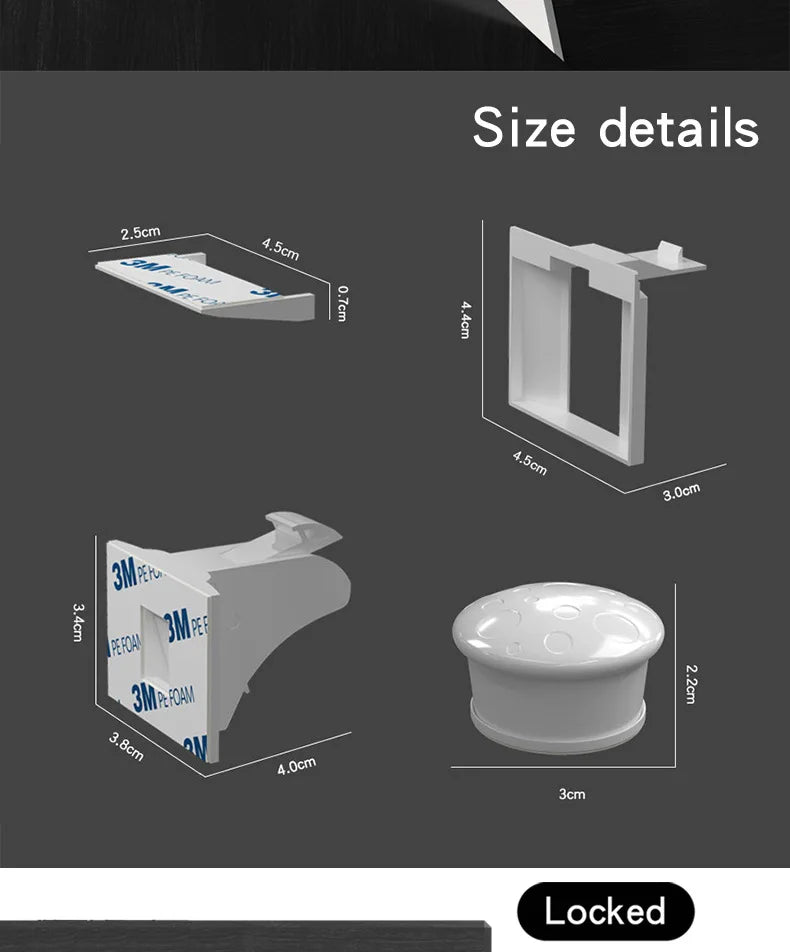 Protective Magnetic Safety Lock Invisible Child Baby Anti-pinch Hand Drawer Cabinet Latch Magnetic Lock Cabinet Door Lock