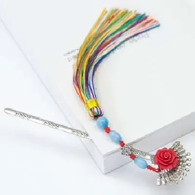 1PC Chinese Style Retro Metal Bookmark with Tassel Creative Plum Bossom Book Mark Students Stationery School Office Supply Gifts