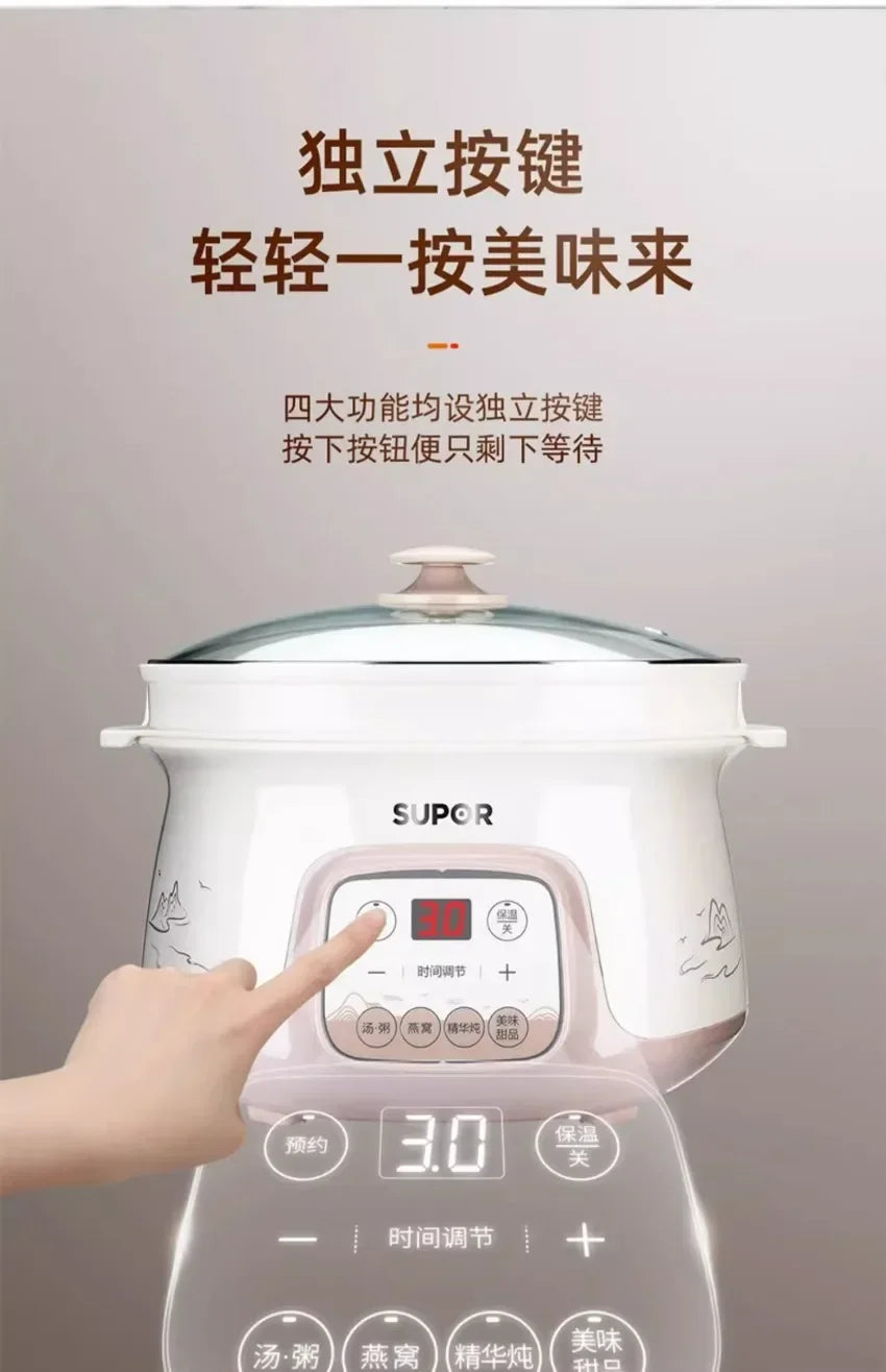 Water-proof electric stew pot household bird's nest electric stew pot ceramic soup cooking porridge food supplement health care